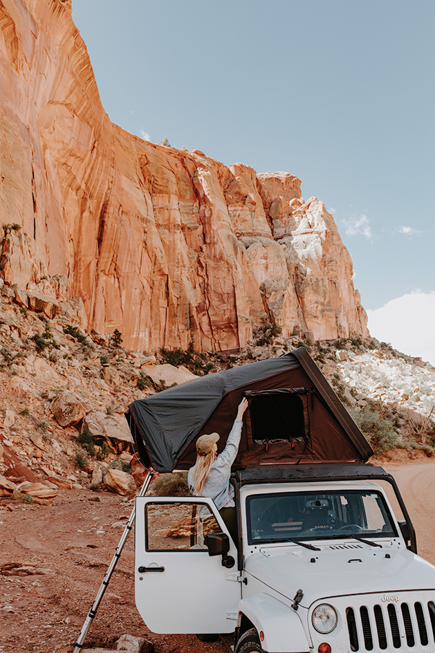 Kate Becker's camper in a desert