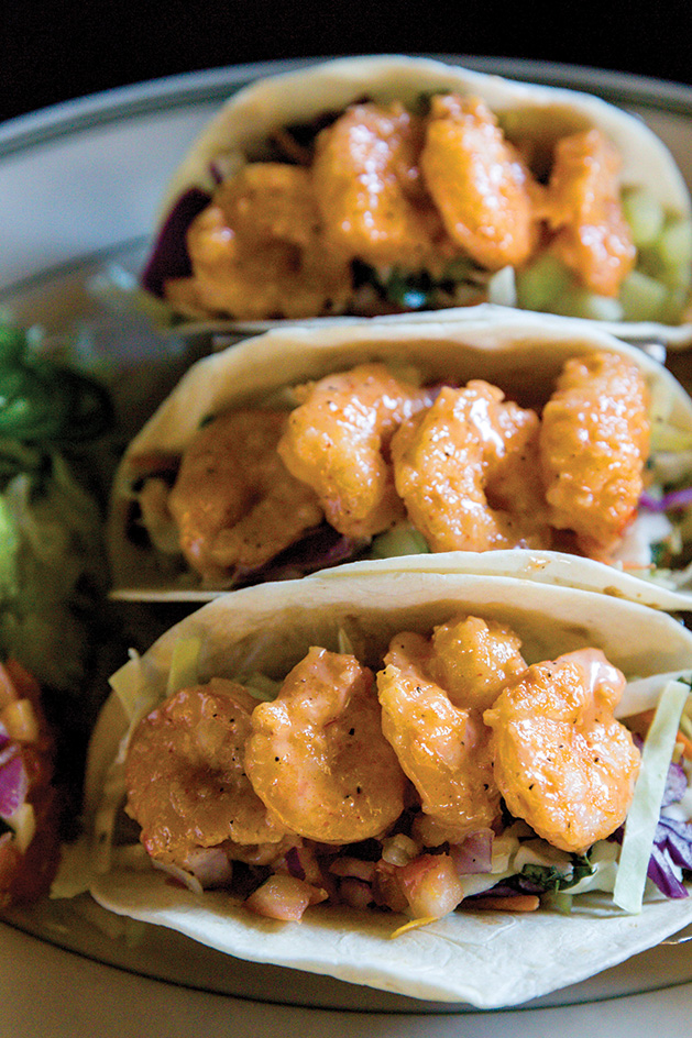 Shrimp tacos from Malone's Bar & Grill