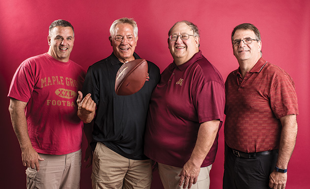 The four dads who make up the Maple Grove Senior High Chain Gang