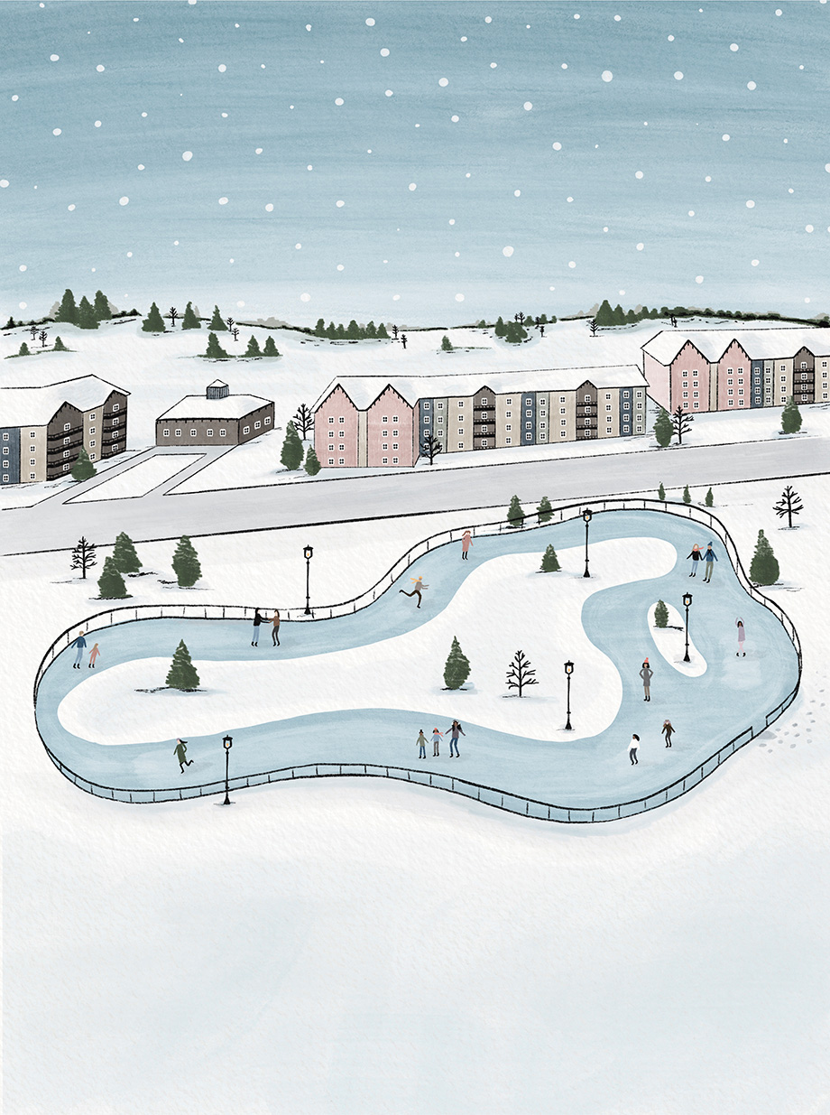 Illustration of the Loop ice skating rink.