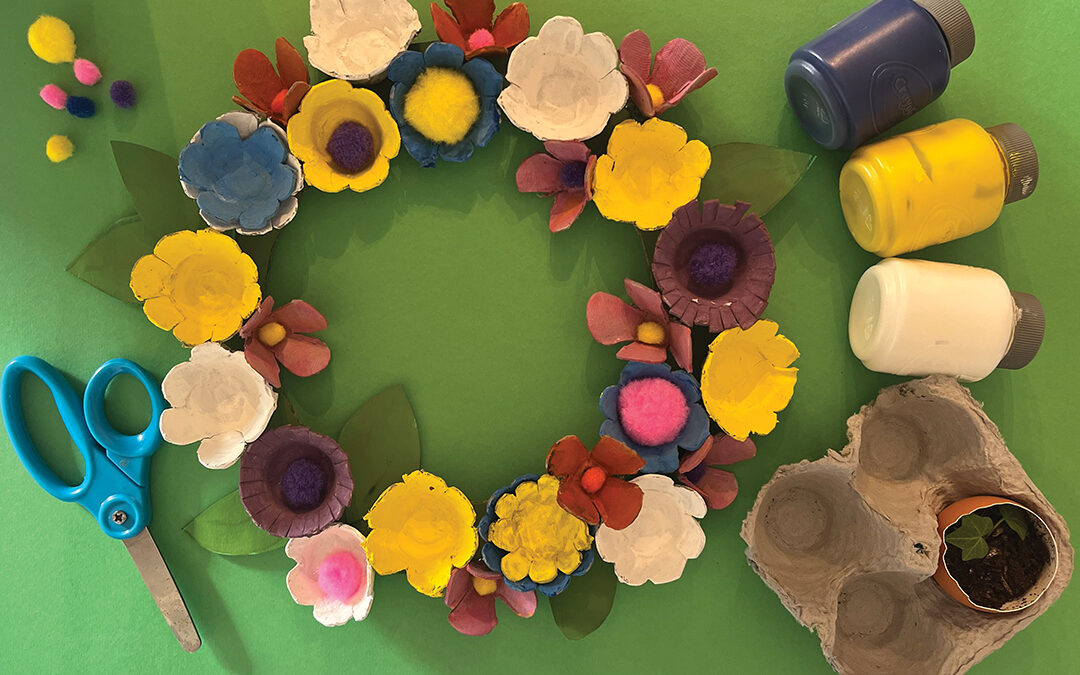 Make a Spring Wreath From Egg Cartons