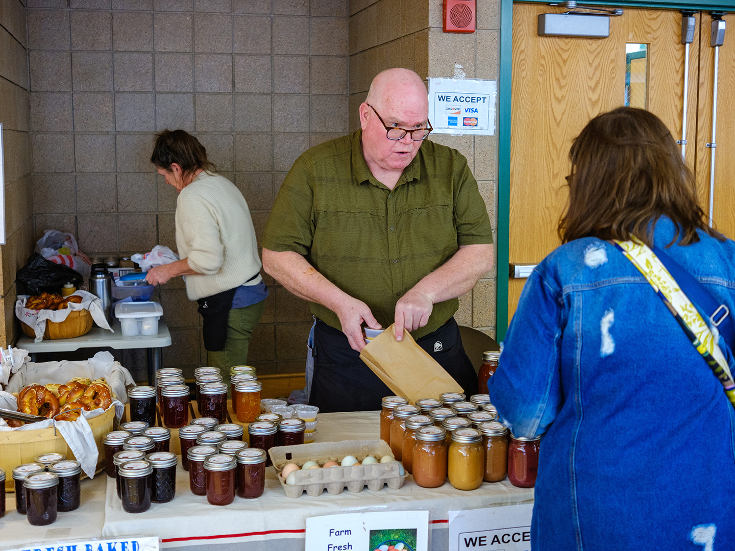 Egg and Preserves Vendor at Indoor Maple Grove Farmers Market