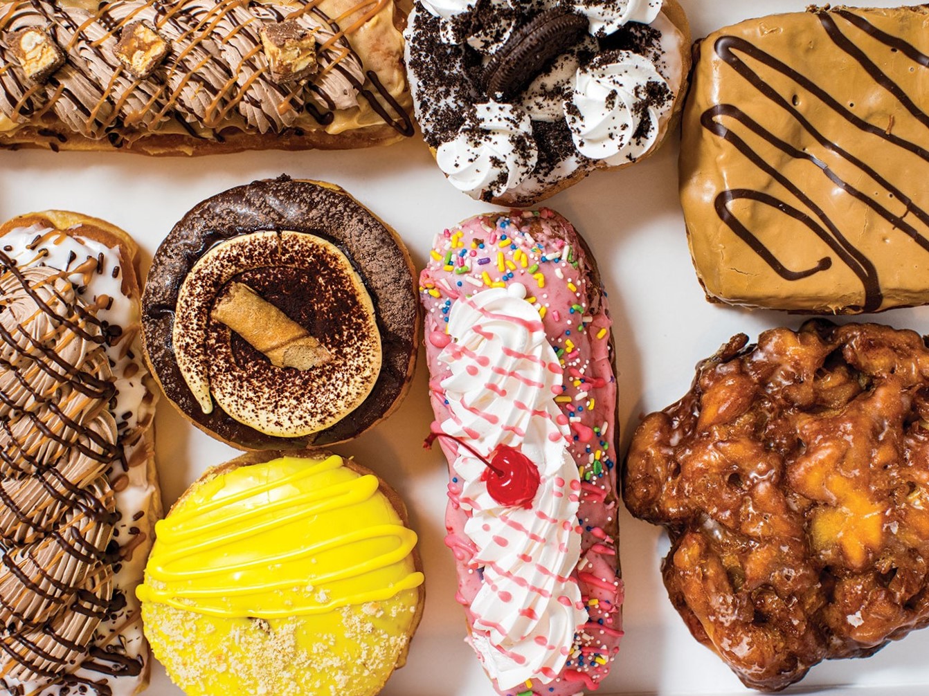 Uffa Donuts offers plenty of picks, ranging from cake donuts and specialty flavors to fritters and cronunts.