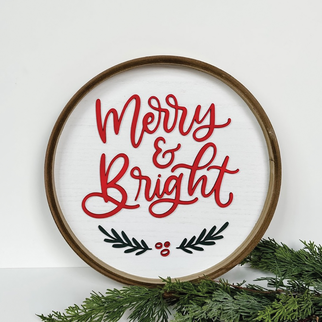 Handmade Merry and Bright Sign