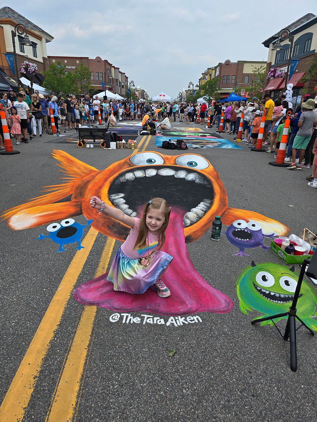 Chalkfest Maple Grove 3D Goldfish Mural