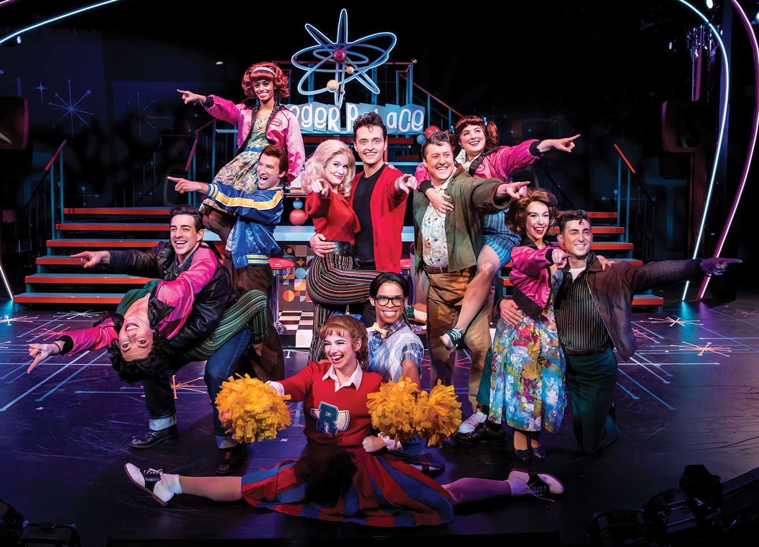 The Chanhassen Dinner Theatres’ cast for its production of Grease.