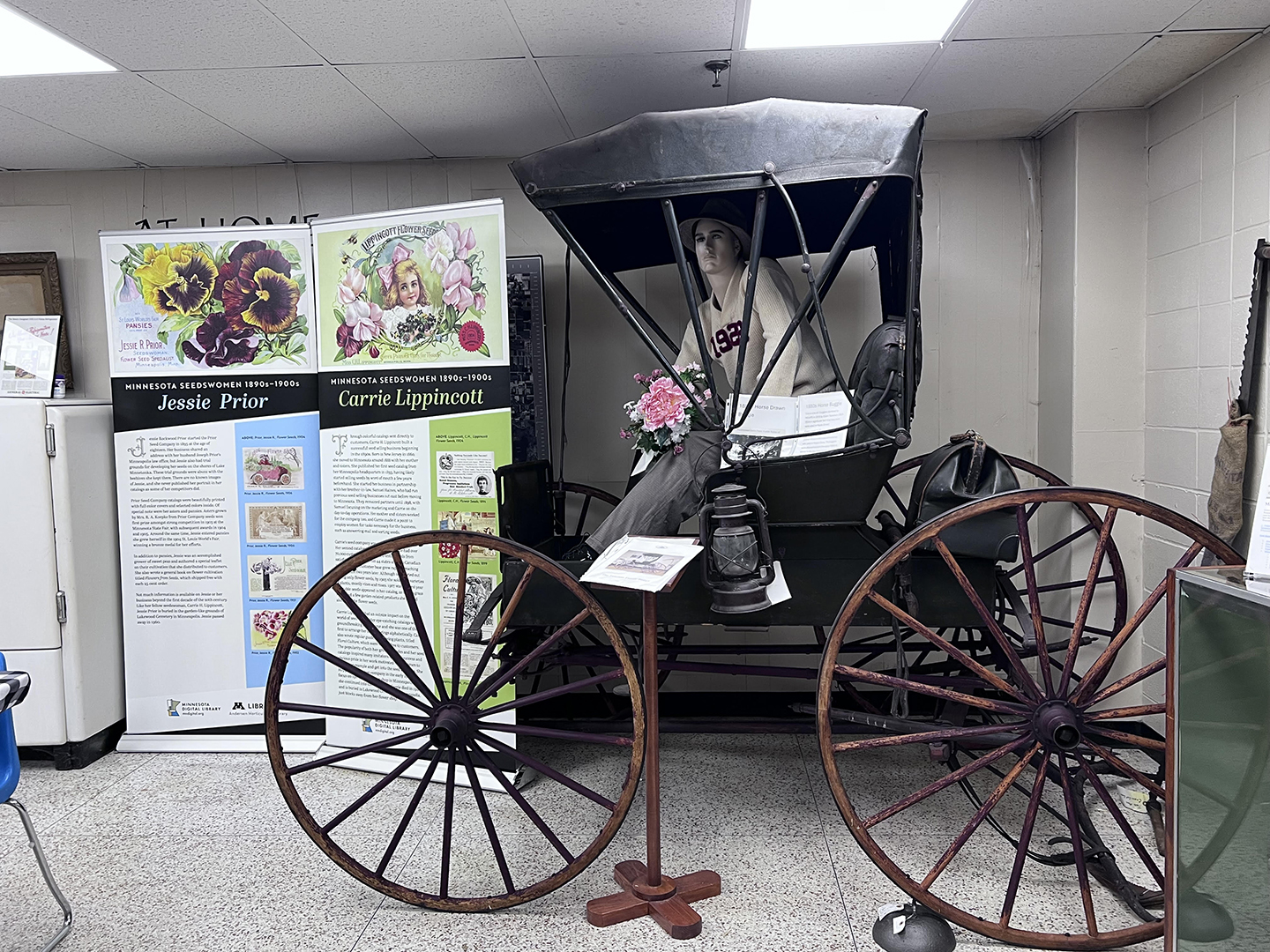 Displays at the Maple Grove Historical Preservation Society Museum
