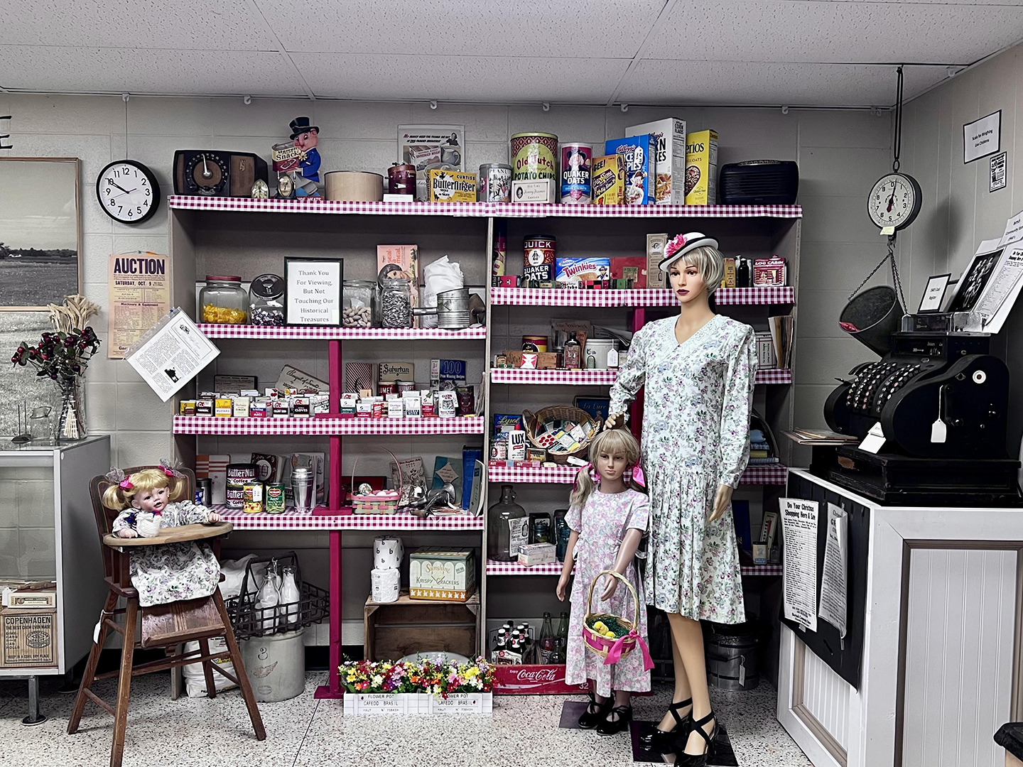 Grocery store display at the Maple Grove Historical Preservation Society Museum