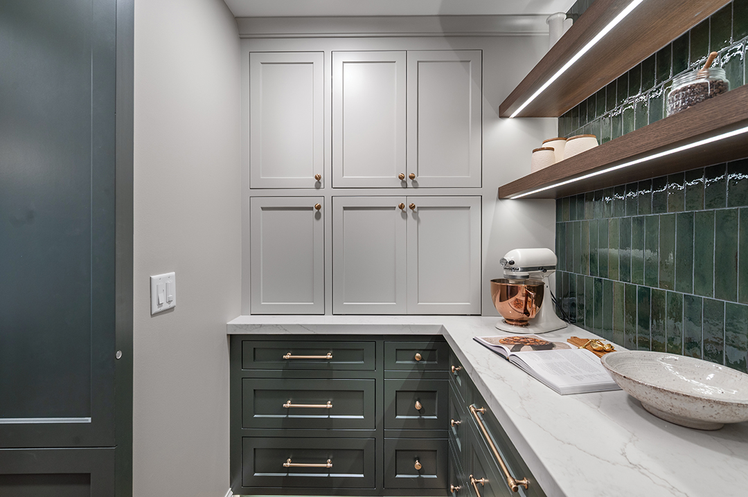 Fish Lake home walk-in pantry cabinets.