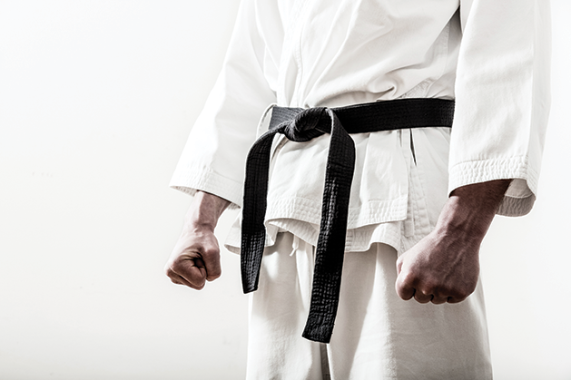 Man with a black belt