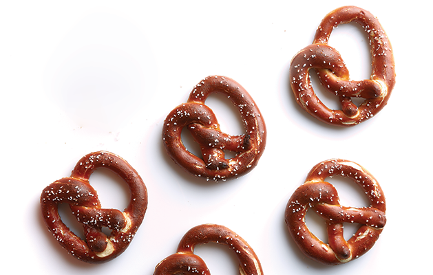 Farmers Market Family Makes Pretzels for Sampling with Various Mustards