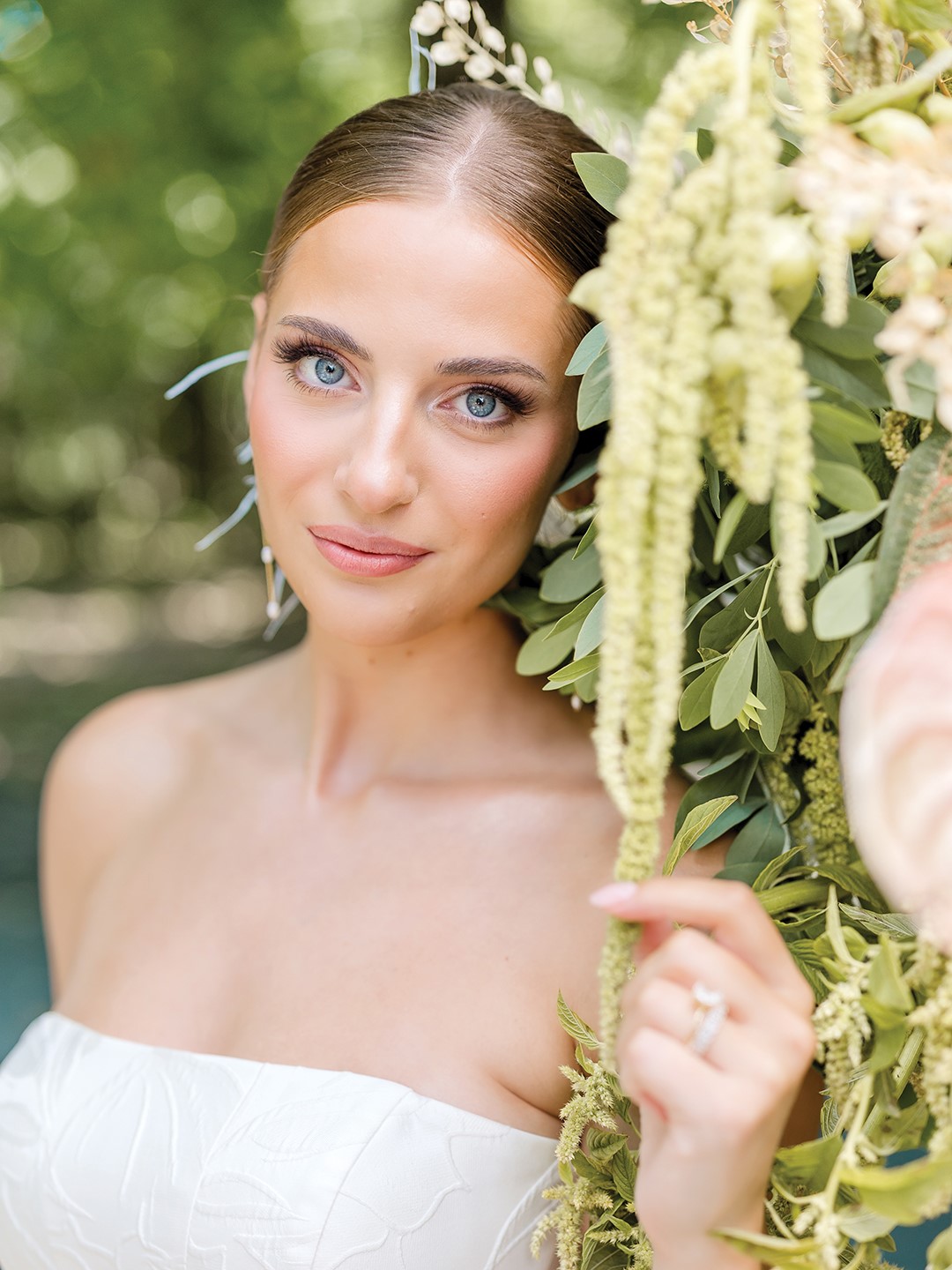 Bride with airbrushed makeup