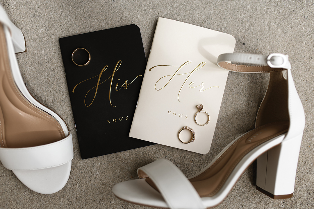 Mariah and Tom Arko wedding details with vows and rings