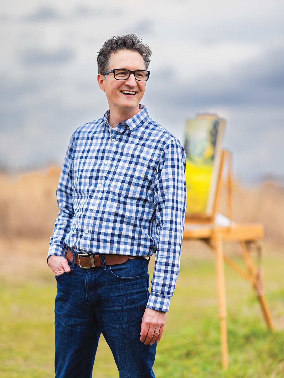 Dan McAvey regularly packs up his painting supplies and bikes to nearby Elm Creek Park Reserve for outdoor inspiration.