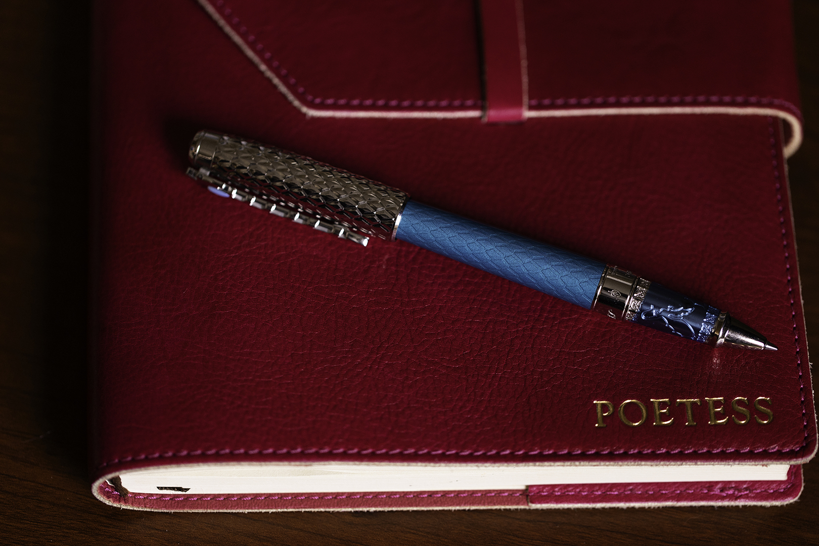 Pen on top of a notebook