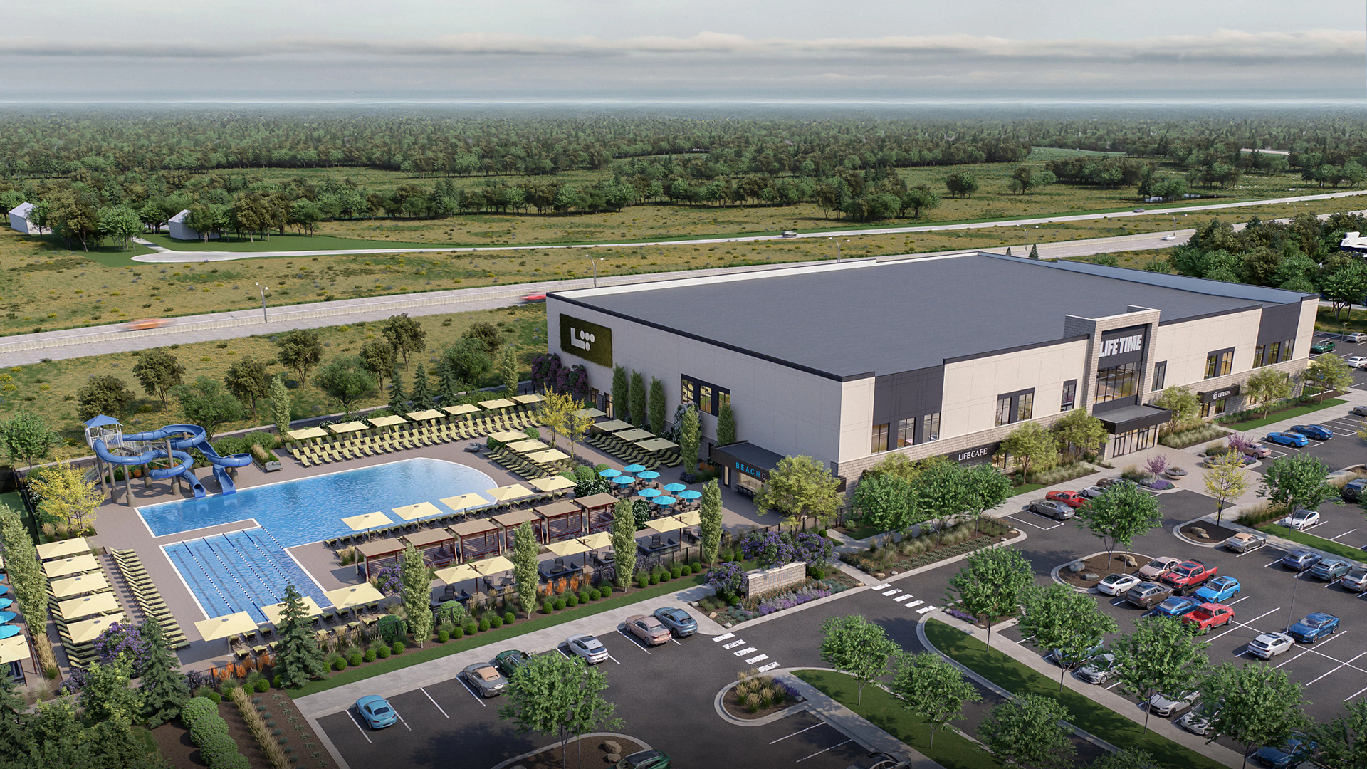 Life Time Maple Grove new location rendering aerial view